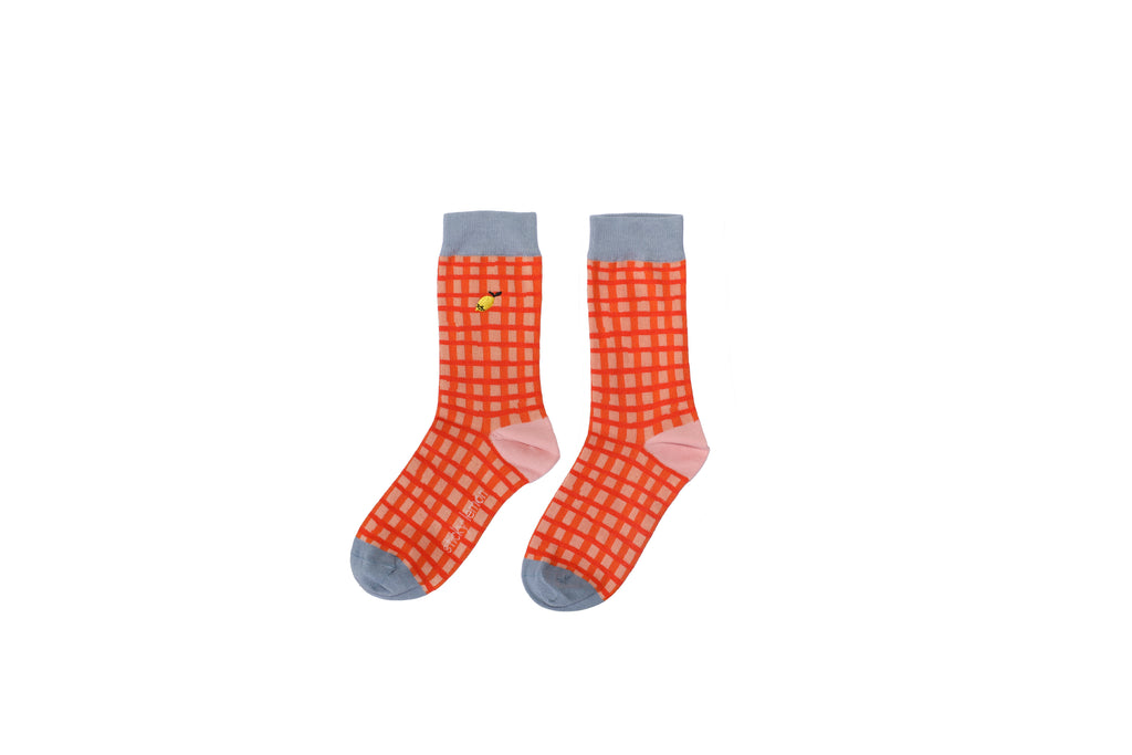 Sticky Lemon tree grid socks