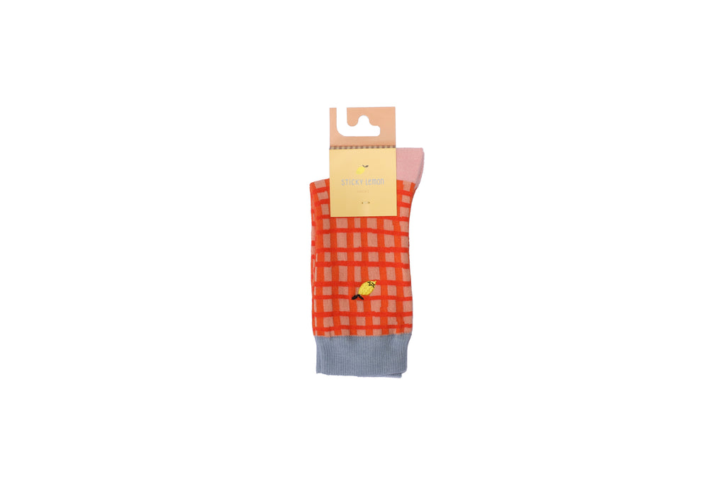 Sticky Lemon tree grid socks