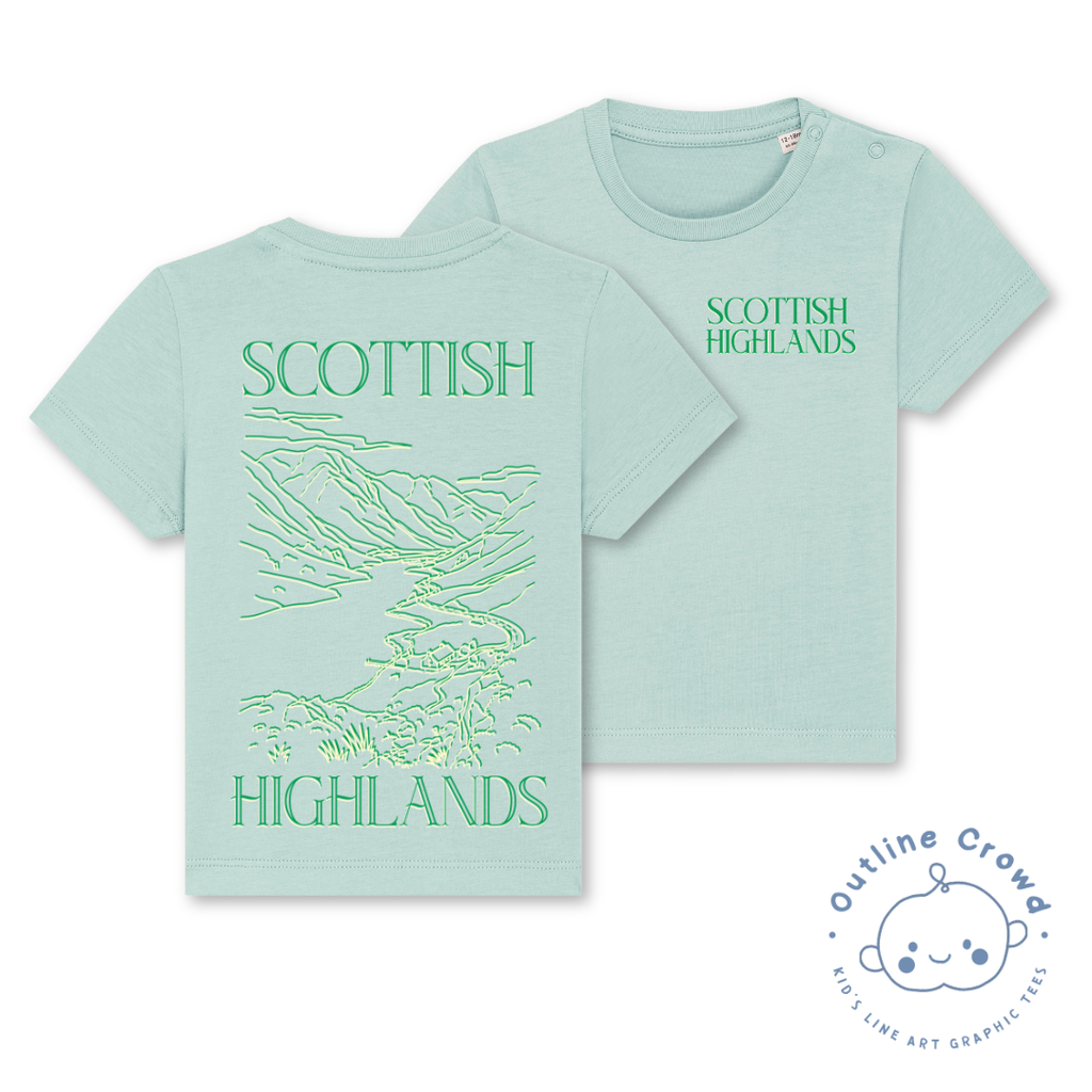 Outline Crowd Scottish highlands t-shirt