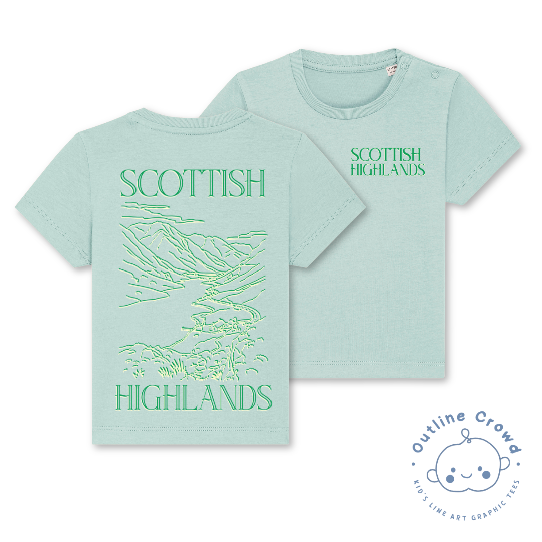 Outline Crowd Scottish highlands t-shirt