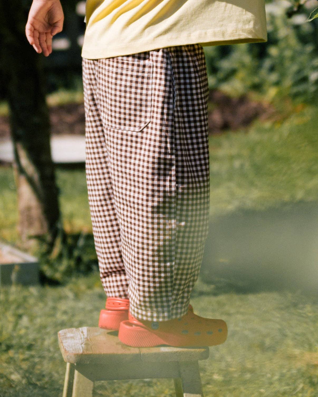 Wildgreen Gingham Barrel Trousers