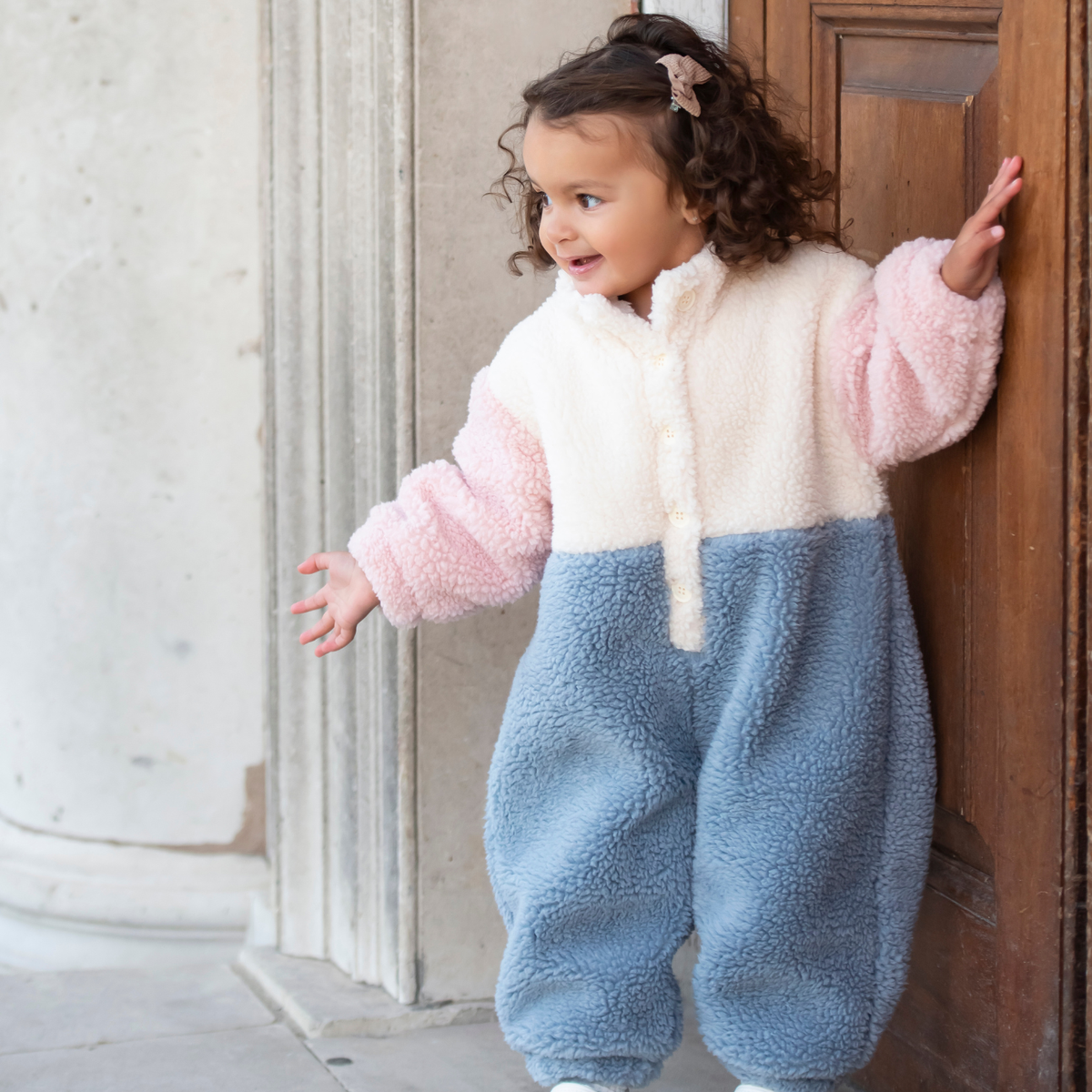 White Daisy Flossie Fleece Romper