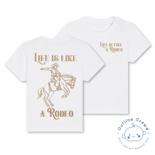 Outline Crowd Life is like a rodeo T-shirt