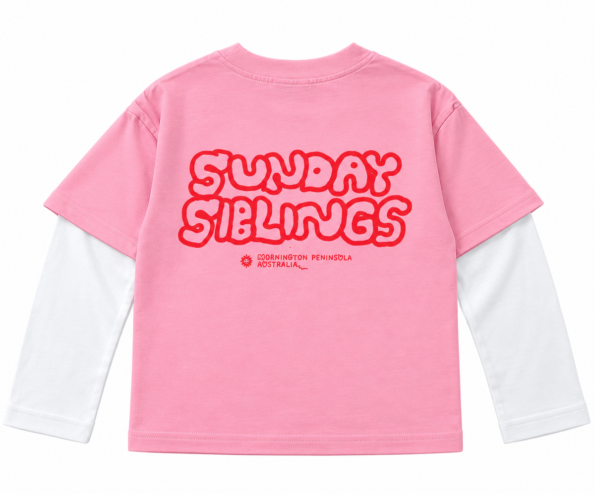 Sunday Siblings party layer t-shirt