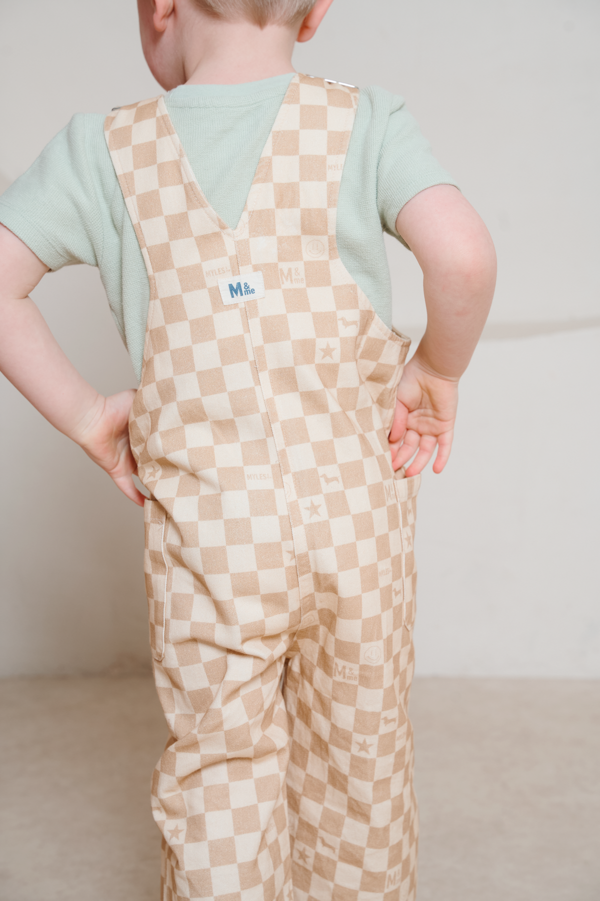 Myles and Me Willow Sands Check Dungarees